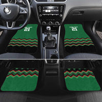 Kenya Cricket Custom Car Mats Green Lion Head with Kenyan Pattern - Wonder Print Shop