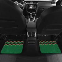 Kenya Cricket Custom Car Mats Green Lion Head with Kenyan Pattern - Wonder Print Shop