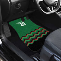 Kenya Cricket Custom Car Mats Green Lion Head with Kenyan Pattern - Wonder Print Shop