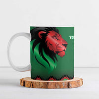 Kenya Cricket Custom Ceramic Mug Green Lion Head with Kenyan Pattern - Wonder Print Shop