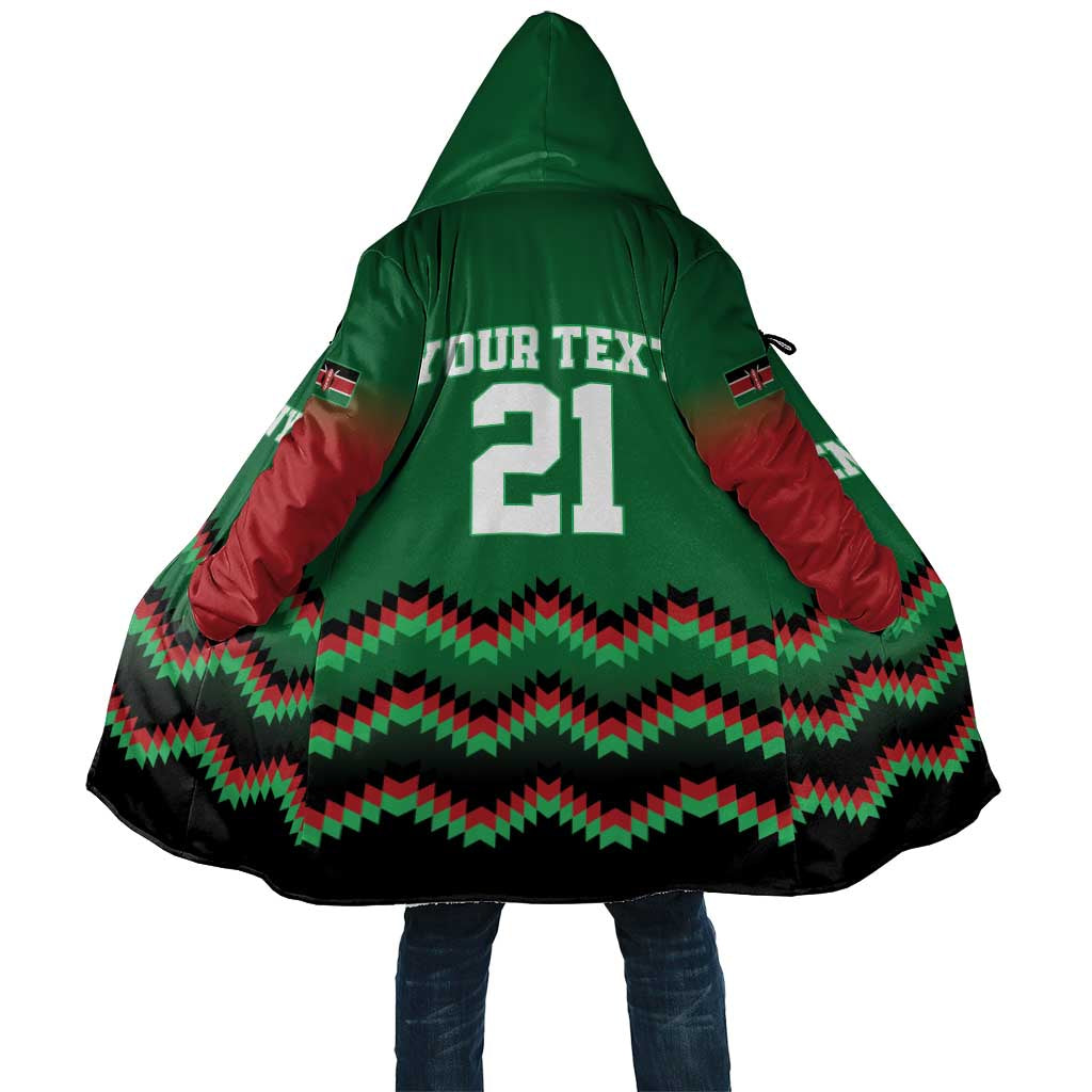 Kenya Cricket Custom Cloak Green Lion Head with Kenyan Pattern - Wonder Print Shop