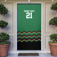 Kenya Cricket Custom Door Cover Green Lion Head with Kenyan Pattern - Wonder Print Shop