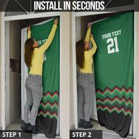 Kenya Cricket Custom Door Cover Green Lion Head with Kenyan Pattern - Wonder Print Shop