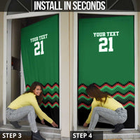 Kenya Cricket Custom Door Cover Green Lion Head with Kenyan Pattern - Wonder Print Shop