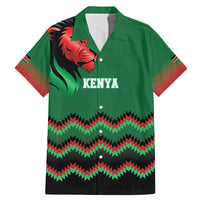 Kenya Cricket Custom Family Matching Mermaid Dress and Hawaiian Shirt Green Lion Head with Kenyan Pattern - Wonder Print Shop
