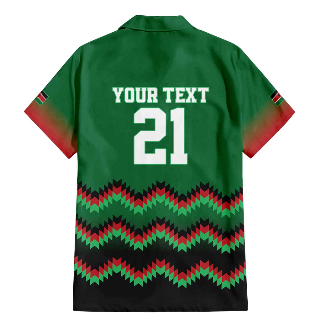 Kenya Cricket Custom Family Matching Mermaid Dress and Hawaiian Shirt Green Lion Head with Kenyan Pattern - Wonder Print Shop