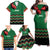 Kenya Cricket Custom Family Matching Off Shoulder Maxi Dress and Hawaiian Shirt Green Lion Head with Kenyan Pattern - Wonder Print Shop
