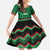 Kenya Cricket Custom Family Matching Short Sleeve Bodycon Dress and Hawaiian Shirt Green Lion Head with Kenyan Pattern - Wonder Print Shop