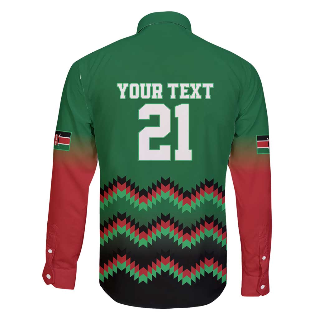 Kenya Cricket Custom Family Matching Short Sleeve Bodycon Dress and Hawaiian Shirt Green Lion Head with Kenyan Pattern - Wonder Print Shop