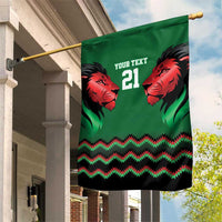 Kenya Cricket Custom Garden Flag Green Lion Head with Kenyan Pattern - Wonder Print Shop