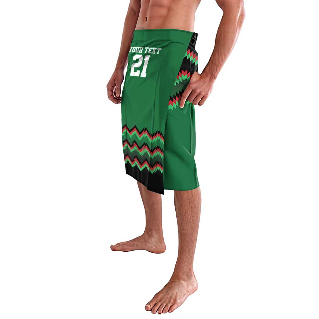 Kenya Cricket Custom Lavalava Green Lion Head with Kenyan Pattern - Wonder Print Shop