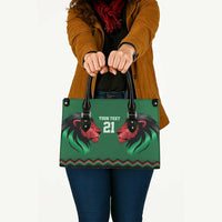 Kenya Cricket Custom Leather Bag Green Lion Head with Kenyan Pattern - Wonder Print Shop