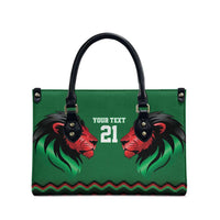 Kenya Cricket Custom Leather Bag Green Lion Head with Kenyan Pattern - Wonder Print Shop