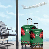 Kenya Cricket Custom Luggage Cover Green Lion Head with Kenyan Pattern - Wonder Print Shop