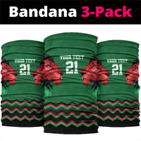 Kenya Cricket Custom Neck Gaiter Green Lion Head with Kenyan Pattern - Wonder Print Shop