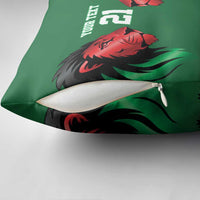 Kenya Cricket Custom Pillow Cover Green Lion Head with Kenyan Pattern - Wonder Print Shop