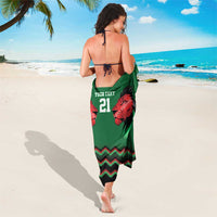 Kenya Cricket Custom Sarong Green Lion Head with Kenyan Pattern - Wonder Print Shop