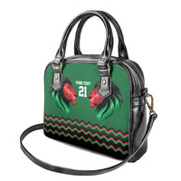 Kenya Cricket Custom Shoulder Handbag Green Lion Head with Kenyan Pattern - Wonder Print Shop