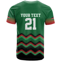 Kenya Cricket Custom T Shirt Green Lion Head with Kenyan Pattern - Wonder Print Shop