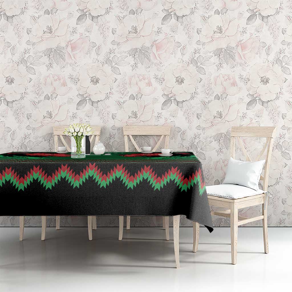 Kenya Cricket Custom Tablecloth Green Lion Head with Kenyan Pattern - Wonder Print Shop
