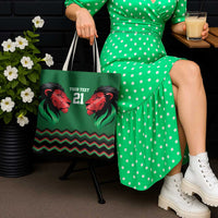 Kenya Cricket Custom Tote Bag Green Lion Head with Kenyan Pattern - Wonder Print Shop