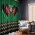 Kenya Cricket Custom Window Curtain Green Lion Head with Kenyan Pattern - Wonder Print Shop