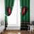 Kenya Cricket Custom Window Curtain Green Lion Head with Kenyan Pattern - Wonder Print Shop