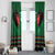 Kenya Cricket Custom Window Curtain Green Lion Head with Kenyan Pattern - Wonder Print Shop