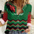 Kenya Cricket Custom Women Casual Shirt Green Lion Head with Kenyan Pattern - Wonder Print Shop
