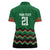 Kenya Cricket Custom Women Polo Shirt Green Lion Head with Kenyan Pattern - Wonder Print Shop
