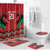 Kenya Cricket Custom Bathroom Set Red Lion Head with Kenyan Pattern - Wonder Print Shop