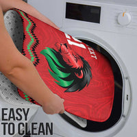 Kenya Cricket Custom Bathroom Set Red Lion Head with Kenyan Pattern - Wonder Print Shop