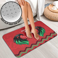 Kenya Cricket Custom Bathroom Set Red Lion Head with Kenyan Pattern - Wonder Print Shop