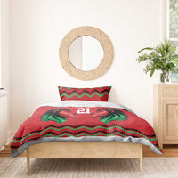 Kenya Cricket Custom Bedding Set Red Lion Head with Kenyan Pattern - Wonder Print Shop