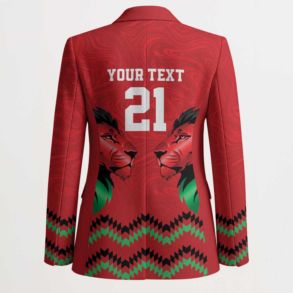 Kenya Cricket Custom Blazer Red Lion Head with Kenyan Pattern - Wonder Print Shop