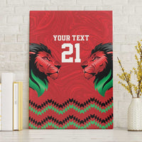 Kenya Cricket Custom Canvas Wall Art Red Lion Head with Kenyan Pattern - Wonder Print Shop