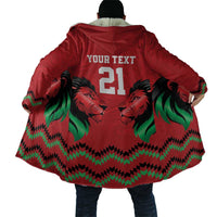 Kenya Cricket Custom Cloak Red Lion Head with Kenyan Pattern - Wonder Print Shop