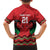 Kenya Cricket Custom Family Matching Off The Shoulder Long Sleeve Dress and Hawaiian Shirt Red Lion Head with Kenyan Pattern - Wonder Print Shop