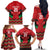 Kenya Cricket Custom Family Matching Off The Shoulder Long Sleeve Dress and Hawaiian Shirt Red Lion Head with Kenyan Pattern - Wonder Print Shop