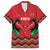Kenya Cricket Custom Family Matching Off The Shoulder Long Sleeve Dress and Hawaiian Shirt Red Lion Head with Kenyan Pattern - Wonder Print Shop