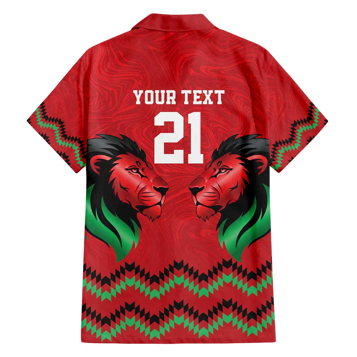 Kenya Cricket Custom Family Matching Off The Shoulder Long Sleeve Dress and Hawaiian Shirt Red Lion Head with Kenyan Pattern - Wonder Print Shop