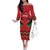 Kenya Cricket Custom Family Matching Off The Shoulder Long Sleeve Dress and Hawaiian Shirt Red Lion Head with Kenyan Pattern - Wonder Print Shop