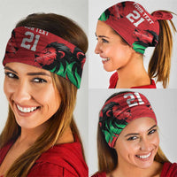 Kenya Cricket Custom Neck Gaiter Red Lion Head with Kenyan Pattern - Wonder Print Shop