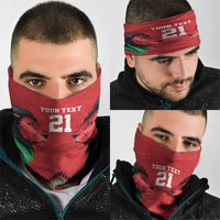Kenya Cricket Custom Neck Gaiter Red Lion Head with Kenyan Pattern - Wonder Print Shop