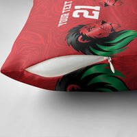 Kenya Cricket Custom Pillow Cover Red Lion Head with Kenyan Pattern - Wonder Print Shop