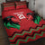 Kenya Cricket Custom Quilt Bed Set Red Lion Head with Kenyan Pattern - Wonder Print Shop