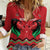 Kenya Cricket Custom Women Casual Shirt Red Lion Head with Kenyan Pattern - Wonder Print Shop