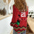 Kenya Cricket Custom Women Casual Shirt Red Lion Head with Kenyan Pattern - Wonder Print Shop