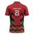 Kenya Cricket Custom Zipper Polo Shirt Red Lion Head with Kenyan Pattern - Wonder Print Shop
