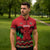 Kenya Cricket Custom Zipper Polo Shirt Red Lion Head with Kenyan Pattern - Wonder Print Shop